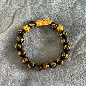 Feng Shui Pixiu Black Obsidian Bracelet
